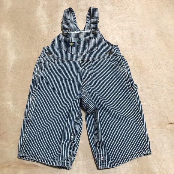 OshKosh B’gosh Vestbak Overall Denim Stripe Size 12 Months Baby